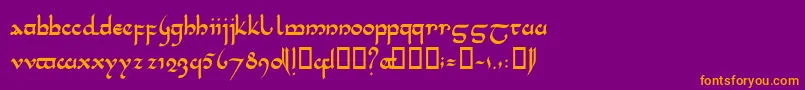 TenceleLatinwa Font – Orange Fonts on Purple Background