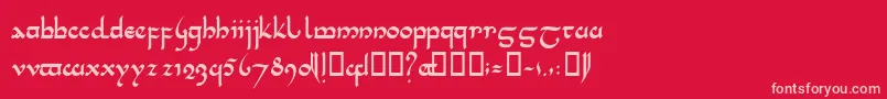 TenceleLatinwa Font – Pink Fonts on Red Background