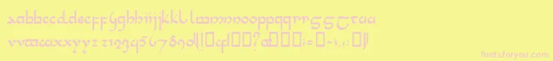 TenceleLatinwa Font – Pink Fonts on Yellow Background