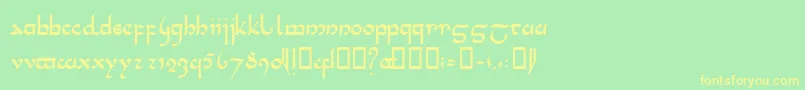 TenceleLatinwa-Schriftart – Gelbe Schriften auf grünem Hintergrund