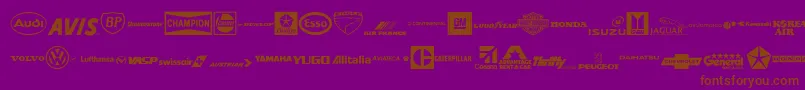 Police Trlo – polices brunes sur fond violet