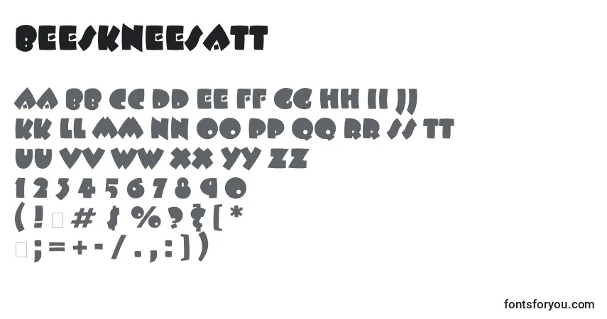 A fonte Beeskneesatt – alfabeto, números, caracteres especiais