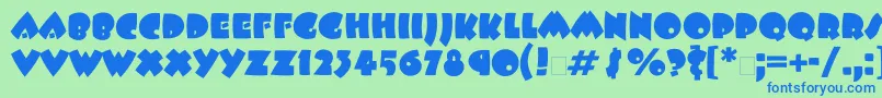 Шрифт Beeskneesatt – синие шрифты на зелёном фоне
