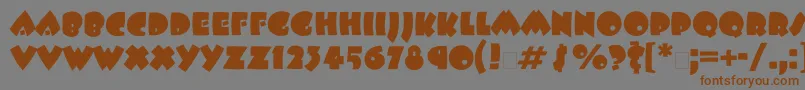 Beeskneesatt-Schriftart – Braune Schriften auf grauem Hintergrund