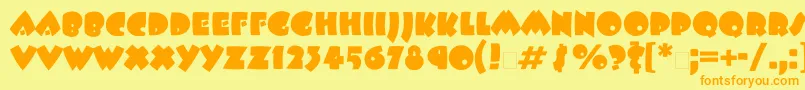 Beeskneesatt Font – Orange Fonts on Yellow Background