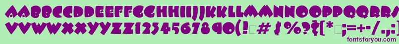 Beeskneesatt Font – Purple Fonts on Green Background