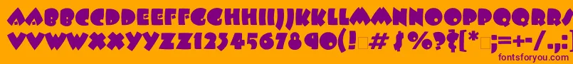 フォントBeeskneesatt – オレンジの背景に紫のフォント