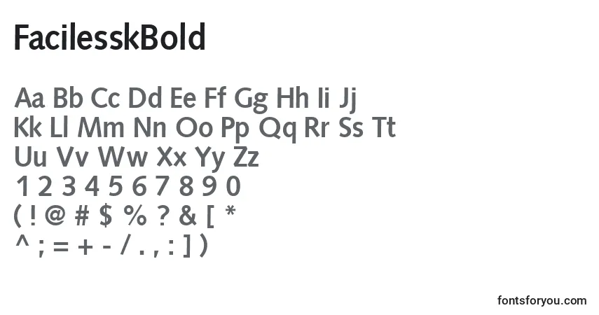 FacilesskBold-fontti – aakkoset, numerot, erikoismerkit