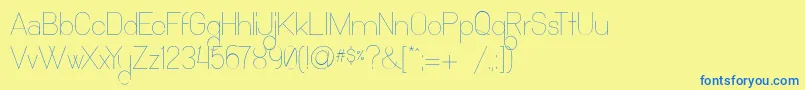 Шрифт OchoSiete – синие шрифты на жёлтом фоне