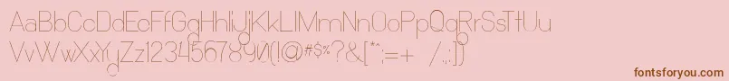 OchoSiete-Schriftart – Braune Schriften auf rosa Hintergrund