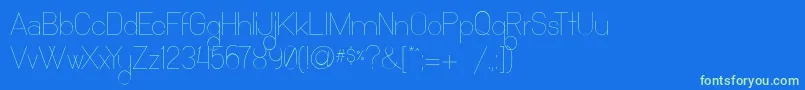 OchoSiete Font – Green Fonts on Blue Background