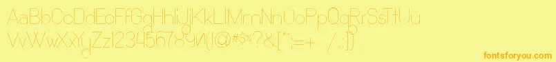 OchoSiete Font – Orange Fonts on Yellow Background