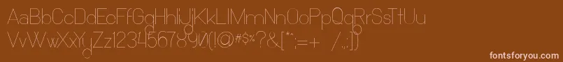 OchoSiete-fontti – vaaleanpunaiset fontit ruskealla taustalla