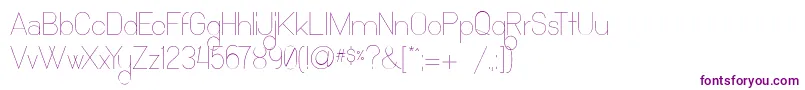 OchoSiete-fontti – violetit fontit valkoisella taustalla