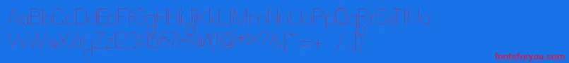 OchoSiete-Schriftart – Rote Schriften auf blauem Hintergrund
