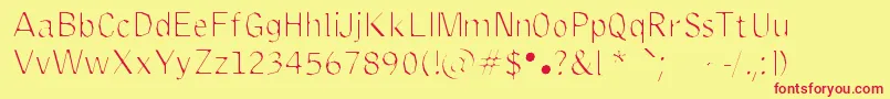 DelinquentExtract Font – Red Fonts on Yellow Background