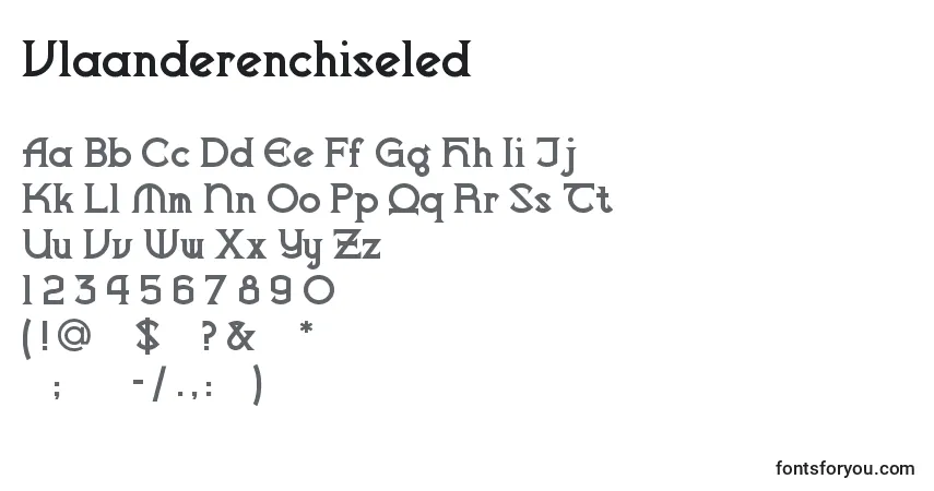 A fonte Vlaanderenchiseled – alfabeto, números, caracteres especiais