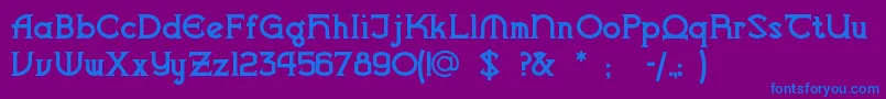Vlaanderenchiseled Font – Blue Fonts on Purple Background