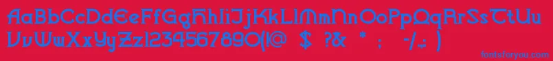 Vlaanderenchiseled Font – Blue Fonts on Red Background