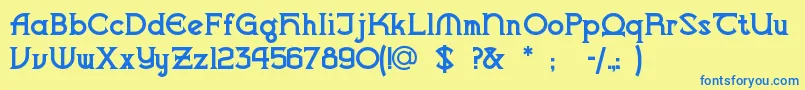 Vlaanderenchiseled Font – Blue Fonts on Yellow Background