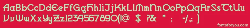 Vlaanderenchiseled Font – Green Fonts on Red Background