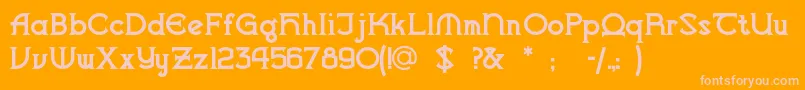 Vlaanderenchiseled Font – Pink Fonts on Orange Background