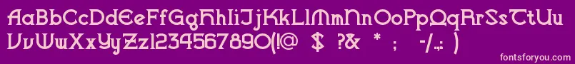 Vlaanderenchiseled Font – Pink Fonts on Purple Background