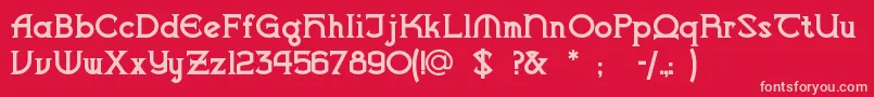 Vlaanderenchiseled Font – Pink Fonts on Red Background