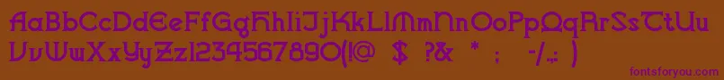 Vlaanderenchiseled Font – Purple Fonts on Brown Background