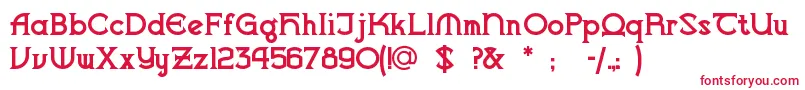 Vlaanderenchiseled-fontti – punaiset fontit valkoisella taustalla