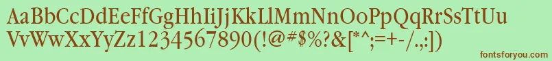 Garamondbooknarrowbtt Font – Brown Fonts on Green Background