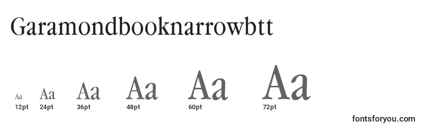 Размеры шрифта Garamondbooknarrowbtt