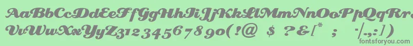 Creampuf-Schriftart – Graue Schriften auf grünem Hintergrund