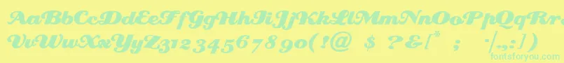 Creampuf Font – Green Fonts on Yellow Background