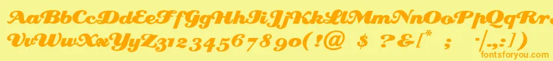 Creampuf Font – Orange Fonts on Yellow Background