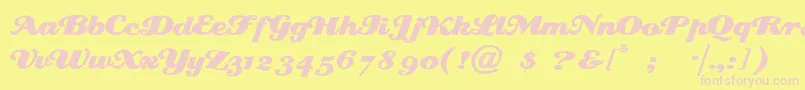 Creampuf Font – Pink Fonts on Yellow Background