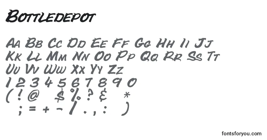 Шрифт Bottledepot – алфавит, цифры, специальные символы