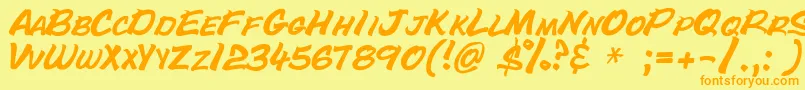 Bottledepot Font – Orange Fonts on Yellow Background