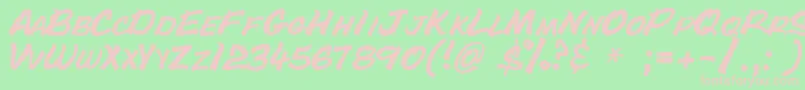 Bottledepot Font – Pink Fonts on Green Background