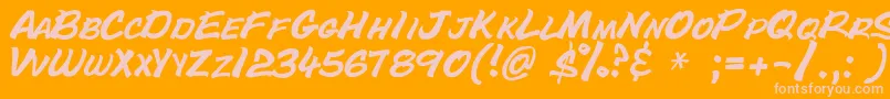 Bottledepot Font – Pink Fonts on Orange Background