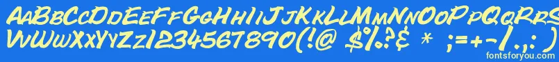 Bottledepot Font – Yellow Fonts on Blue Background