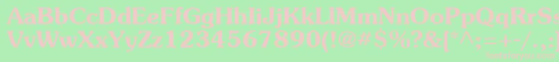 Souvb-Schriftart – Rosa Schriften auf grünem Hintergrund