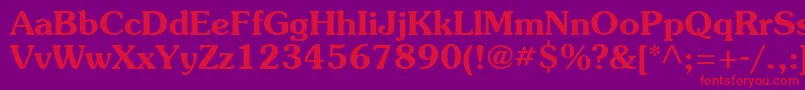 Souvb-Schriftart – Rote Schriften auf violettem Hintergrund