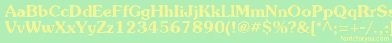 Souvb Font – Yellow Fonts on Green Background