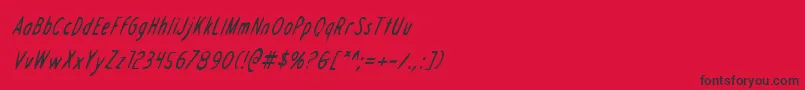 フォントDraftingboardci – 赤い背景に黒い文字