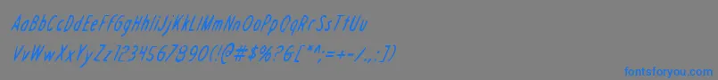 フォントDraftingboardci – 灰色の背景に青い文字