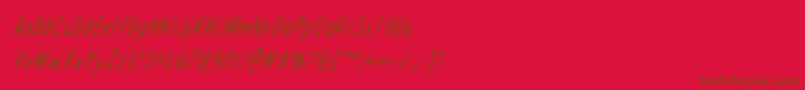 Draftingboardci-Schriftart – Braune Schriften auf rotem Hintergrund