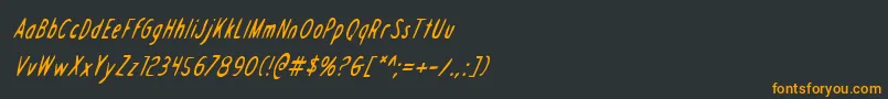 Fonte Draftingboardci – fontes laranjas em um fundo preto