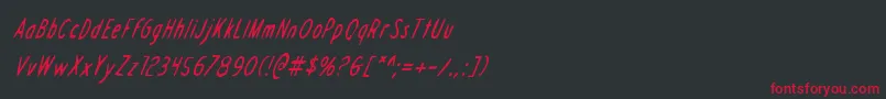 フォントDraftingboardci – 黒い背景に赤い文字