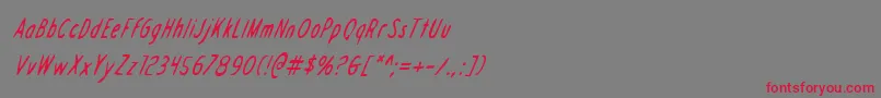 Draftingboardci Font – Red Fonts on Gray Background